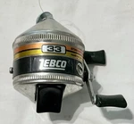 Vintage Zebco 33 Gold & Orange Band, Metal Foot, One Rivet, Spin Cast. Fixed Price $17.95.