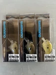 (3) Shimano Macbeth MB-50 Shallow Crankbait Fishing Lures Lot Of Ghost Shad. Fixed Price $30.00.