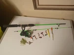 5' Rod 2 Pieces With Open Bail Spinning Reel And Variety Of Baits Corks. Fixed Price $38.00.