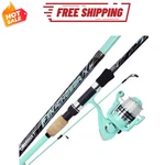 Okuma Fin Chaser X Spinning Fishing Rod Reel Combo 7 Foot Sea Foam. Fixed Price $45.99.