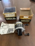 Vintage Zebco Omega 33 Xbl Fishing Reel Made Usa New Condition With Box. Fixed Price $99.00.