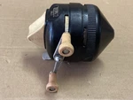 Zebco 202 Vintage Fishing Reel Black White Classic Early Model Metal Foot. Fixed Price $24.88.