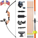 Bowfishing Recurve Kit 40LBS Reel Archery Straight Arrow Hunting. Fixed Price $90.20.