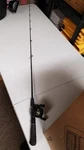 Quantum D310 Graphite Bait Casting Reel & 60" One Piece Browning Gold Medalion. Fixed Price $46.50.