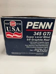 Penn 345 Gti Super Level Wind Graphite Reel New Box. Fixed Price $220.00.