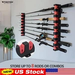 8-ROD Inshore Fishing Pole Holder Garage Ceiling Reel Rack Organizer Storage. Fixed Price $18.99.