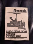 Penn Reels 220GR-230GR-240GR Graphite Spinning Instruction Parts Manual. Fixed Price $12.95.