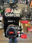 Abu Garcia New Box, Max 4X Reel, 6.4:1, 5 Bearing Black/red Right Handed. Fixed Price $44.44.