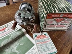 Vintage Pflueger Akron No. 1893L Fishing Reel W/ Box, Paperwork Excellent Shape. Fixed Price $40.00.