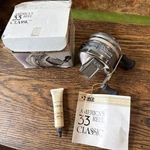 Vtg 1984 Zebco 33 Classic Fishing Reel With Box Papers Grease New Old Stock. Fixed Price $69.00.