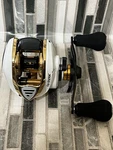 Favorite Fishing SLSW6XR Xcs 6.6-1 Right Soleus Casting Reel, White & Gold. Fixed Price $99.95.
