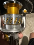 Shimano Stella 5000SW Spinning Reel Silver/gold With Case Rare Model. Fixed Price $700.00.