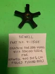 Newell Graphite Star Drag Wheel Assembly With Spacing Sleeve Part No. 4-15GE. Fixed Price $39.95.