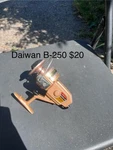 Vintage Daiwa No. B-250 Hi-speed Spinning Fishing Reel. Fixed Price $20.00.