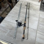 Shakespeare Conquest Fishing Rod 2PC 6-12. Reel Model CONSP30. Fixed Price $25.00.