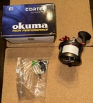 Cortez Okuma CZ-10CS Trolling Reel With Box And Accessories. Fixed Price $175.00.