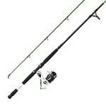 Zebco Bite Alert Spinning Reel & 7FT Fiberglass Rod Combo, Used, Aluminum Spool. Fixed Price $776.99.