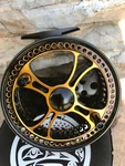 Raven Fusion Xl Super Premium Centerpin Float Reel 5 1/8 , Black Gold. Fixed Price $549.00.