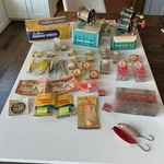 Vtg Fishing Estate Lot: Penn Reels Wright Mcgill Hooks, Lures More. Fixed Price $150.00.