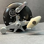 Sears 6 41232 Vintage Fishing Reel, Black Body, White Knob, Working. Fixed Price $19.99.