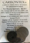 Okuma Ceymar Cbf 65, 65WH & Cxt Carbontex Drag Washers. Fixed Price $21.45.