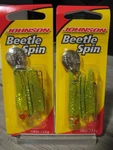 2 Johnson Rattlin' Beetle Spin 1/8 Oz Jig Lure Plastic Fishing Bait - Chartreuse. Fixed Price $5.00.