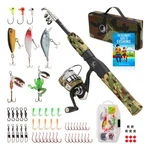 Kid Fishing Pole Kit With Spinning Reel - 62 Piece Tackle Bag, 4LB Line I.... Fixed Price $61.61.