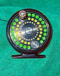 Abel Vintage Fly Fishing Reel Black With Wood Handle Line For. Fixed Price $350.00.