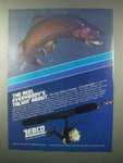 1980 Zebco Omega 144 Ultra-light Reel Ad. Fixed Price $17.99.
