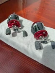 2 New Abu Garcia Ambassadeur 6600 Bcx Baitcast Reels Metal Red. Fixed Price $120.00.
