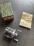 Vintage Pflueger Akron 1895 Free Spool Baitcasting Fishing Reel With Box. Fixed Price $39.99.