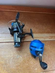 Lot Of Zebco Bright Blue Metal Slingshot & Daiwa RG1350 Graphite Fishing Casting. Fixed Price $11.69.