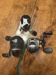 Fishing Reels (zebco 33 Spincaster, Abu Garcia Bait Caster). Fixed Price $40.00.