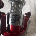 Johnson Scorpion Spinning Reel Red/silver, Metal Construction. Fixed Price $13.77.