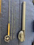Lamson Waterworks Center Axis 5WT 9 -0 Fly Rod And Reel Combo, Fished Once. Fixed Price $525.00.