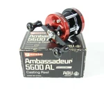 Abu Garcia Ambassadeur 5600AL Fishing Reel. Red. Made Sweden. W/ Box.. Fixed Price $175.00.
