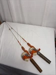 2 Vintage Zebco Snoopy Orange Reel Early Woodstock Rod Eye 33 Inch Working!. Fixed Price $70.00.