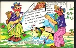 Humor Postcard The Fisherman Code Lie Whiskey Rod Reels Smoking Pipe Fishing. Fixed Price $5.86.